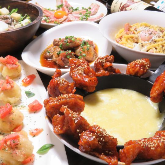 [UFO chicken and Iberian pork!] Meat and cheese course★7 dishes only 4000 yen