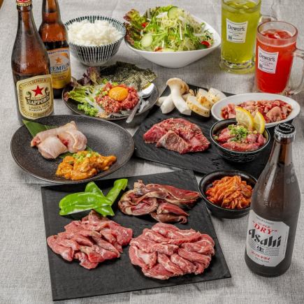 【飲み放題付き◎】ラム肉3点盛りや味噌ホルモンを含む全9品！ラム吉の≪5,500円コース≫