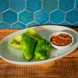 Crunchy Meat Miso and Fresh Green Peppers