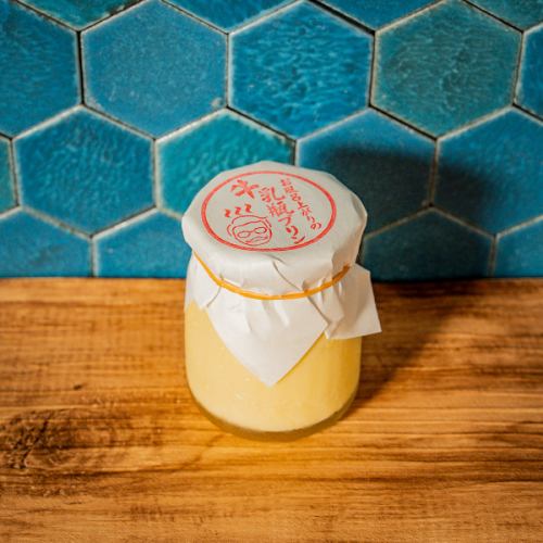 Milk bottle pudding after a bath