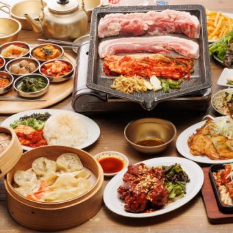 ２名様専用サムギョプサルコース全8品【120分飲み放題付き】本場の韓国が堪能できるコース