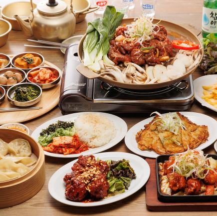 Bulgogi course for 2 people, 7 dishes total [120 minutes all-you-can-drink included] The bulgogi course featured on TV♪