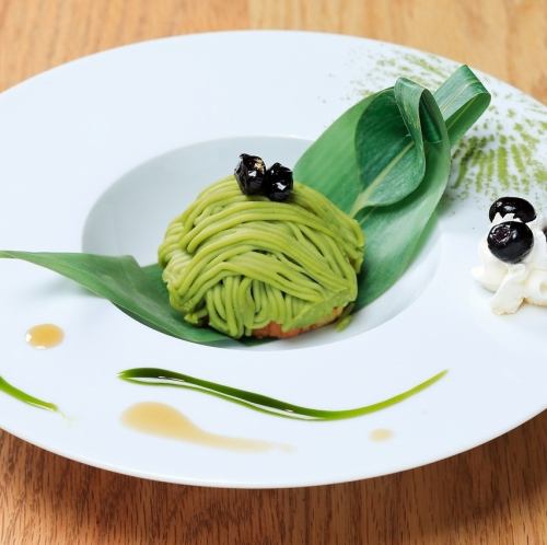 Matcha Mont Blanc with Yuzu Flavor