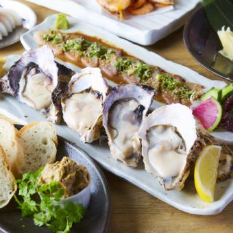 【平日限定】自慢の牡蠣をご堪能！牡蠣入門編コース！ 生付き飲み放題2時間7品4000円