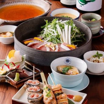 [Fresh fish shabu-shabu course] (+2000 yen includes 2 hours of all-you-can-drink for 4 people or more)