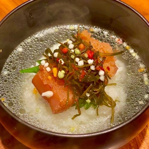 Homemade mentaiko chazuke