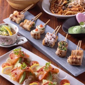 【日本酒含む2H飲み放題付】とりぶどう大名店定番串&野菜巻き串コース