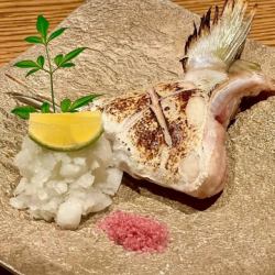 カンパチかまの藁焼き