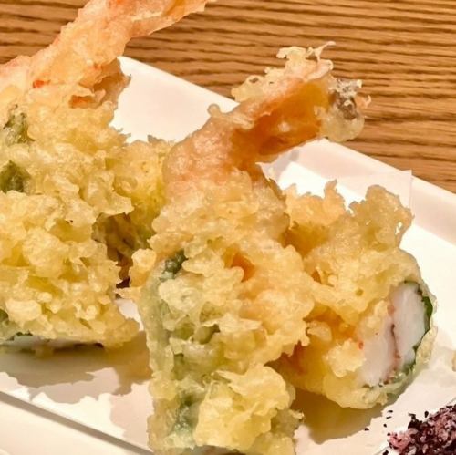 海老大葉の梅しそ天