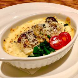 牡蠣とホウレン草の濃厚グラタン