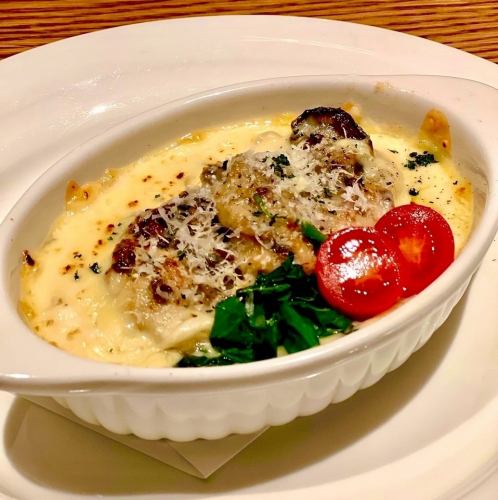 牡蠣とホウレン草の濃厚グラタン