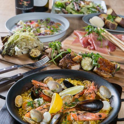 【平日ディナー限定プラン】おトクに楽しむ薪火コース≪飲み放題付き≫