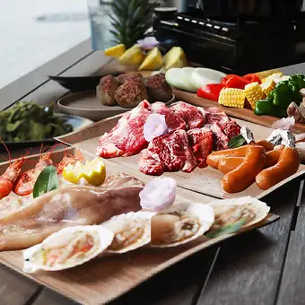 【テラス専用】当店オススメ♪肉×海鮮満喫！「BBQスタンダードコース」≪飲み放題付き≫