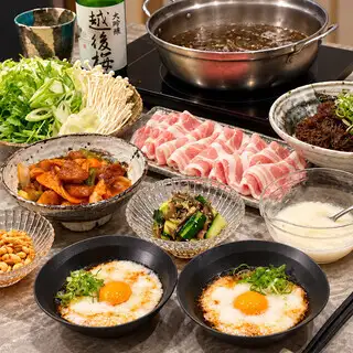10月限定【あおさもずく豚しゃぶコース】飲み放題付・銘々提供5,000円（税込）