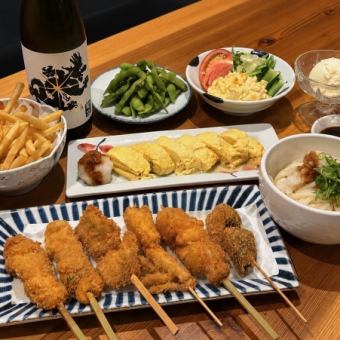 焼き鳥屋☆ 瀬戸鳥の串カツコース 120分飲み放題付き