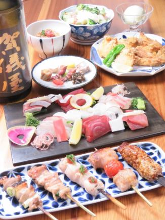 [Luxury ☆ Year-end party course] Enjoy seasonal sashimi, yakitori, and zangi at the same time, with 120 minutes of all-you-can-drink included
