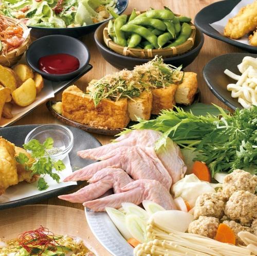 ＼忘年会・新年会にも／鶏つみれ鍋やもつ鍋を堪能できる2時間飲み放題付きコース3500円～ご用意！