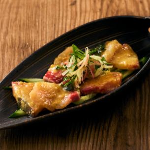 Yellowtail with miso dressing