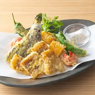 煮穴子と季節野菜の天ぷら盛り合わせ