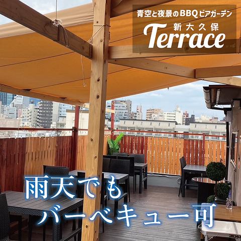 屋根付きの屋上ビアガーデンへようこそ！手ぶらでOK!雨天時も利用可能で大好評◎