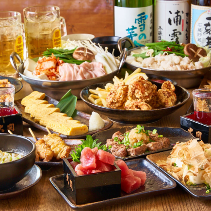 〈NEW〉全日OK【鶏鍋食べ放題付き+2.5時間飲み放題コース】特選地鶏のお鍋等料理全9品3980円