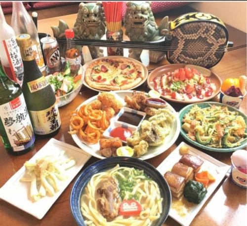 白天或晚上都可以點餐♪ 1300日元以下即可從自己喜歡的菜單中選擇6種菜品♪ 全套Chufara套餐♪
