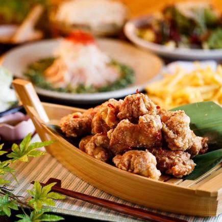 【ビール付き2時間飲み放題】コスパ最強!!宮崎県産地鶏の五目御飯全8品『満腹コース』5000円