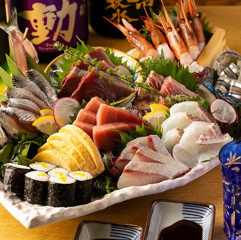 Established 36 years ago, Uokai Fleet's Eki Chika store ◆ A restaurant that prides itself on sashimi, vegetables, local sake, and sweet potato shochu! 1 minute walk from Kanda Station Chika
