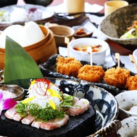 ◆銘柄豚溶岩焼コース◆飲み放題(生ビールあり!)込み5300円(税込)