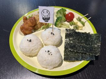 salmon rice ball plate