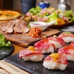 ≪3H飲み放題≫★『75品以上食べ飲み放コース』★炙り寿司・肉グリル・付き４７００=３７００円