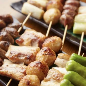 焼き鳥★和牛ステーキ・炙り寿司&定番料理食べ放題】3時間飲み放題 ★焼き鳥：３９８０円