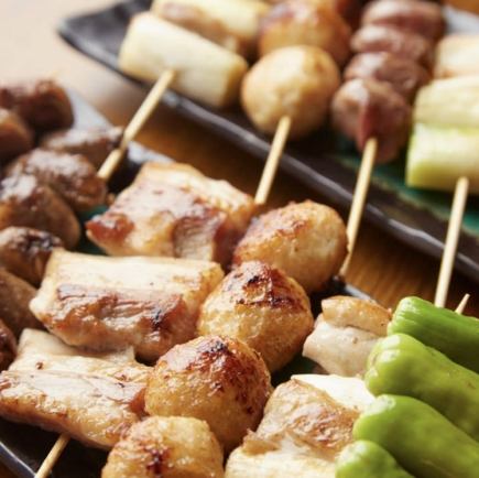 焼き鳥★和牛ステーキ・炙り寿司&定番料理食べ放題】3時間飲み放題 ★焼き鳥:3980円
