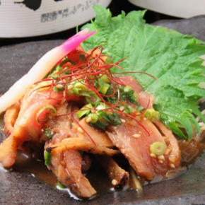 Seared Miyazaki chicken thigh with miso ponzu sauce