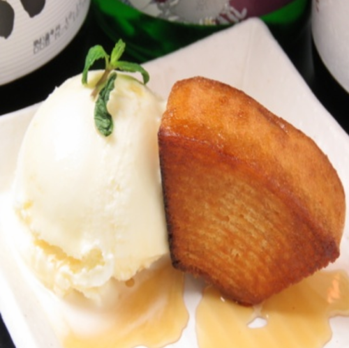 Baked Baumkuchen ~with vanilla ice cream~