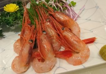 Raw sweet shrimp sashimi