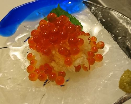 Homemade salmon roe marinated in soy sauce