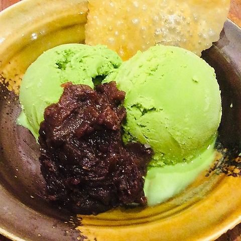 抹茶アイス／黒蜜アイス　各