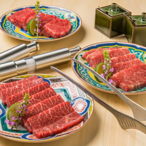 Assortment of rare cuts of Wagyu beef