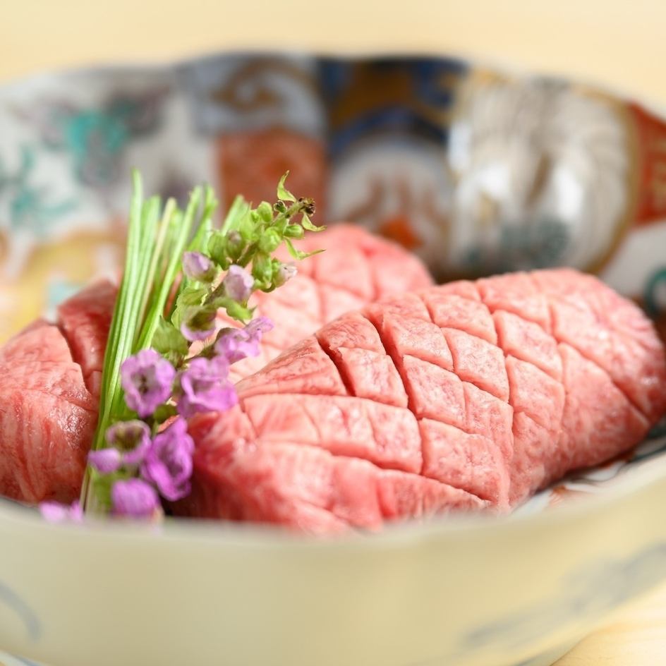 Fresh Hokkaido Wagyu beef in a beautiful restaurant.Perfect for welcoming and entertaining guests