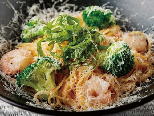 海老とブロッコリーの明太子クリーム