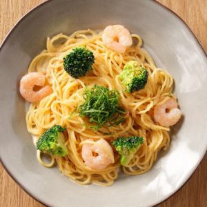明太子奶油酱虾仁西兰花