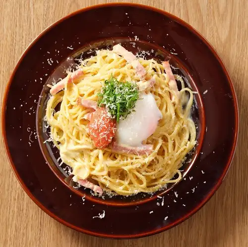 Mentaiko Carbonara with Soft-Boiled Egg