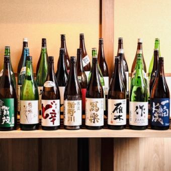 【単品飲み放題】獺祭など全国銘酒30種・生ビール他70種単品プレミアム飲放題1580円(60分L.O.)