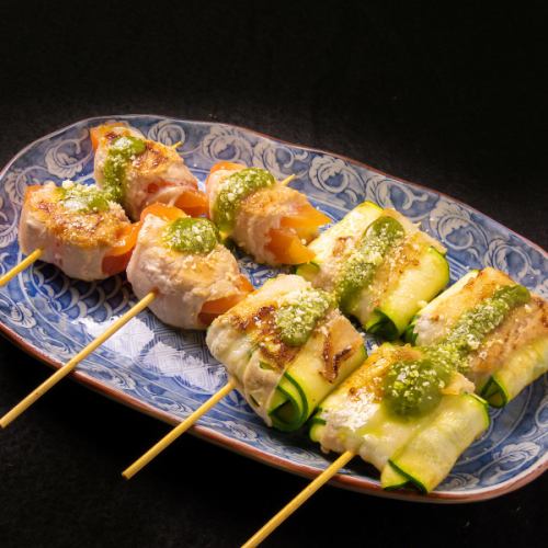 店主オリジナル♪一本ずつ丁寧に巻き上げた創作肉巻き串