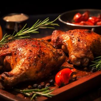 【チキン料理なら◎】バッファロー&ローズマリーチキンと肉寿司が食べ放題◆全9品+2時間飲み放題
