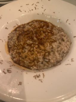 Cream Risotto with Black Truffle and Foie Gras