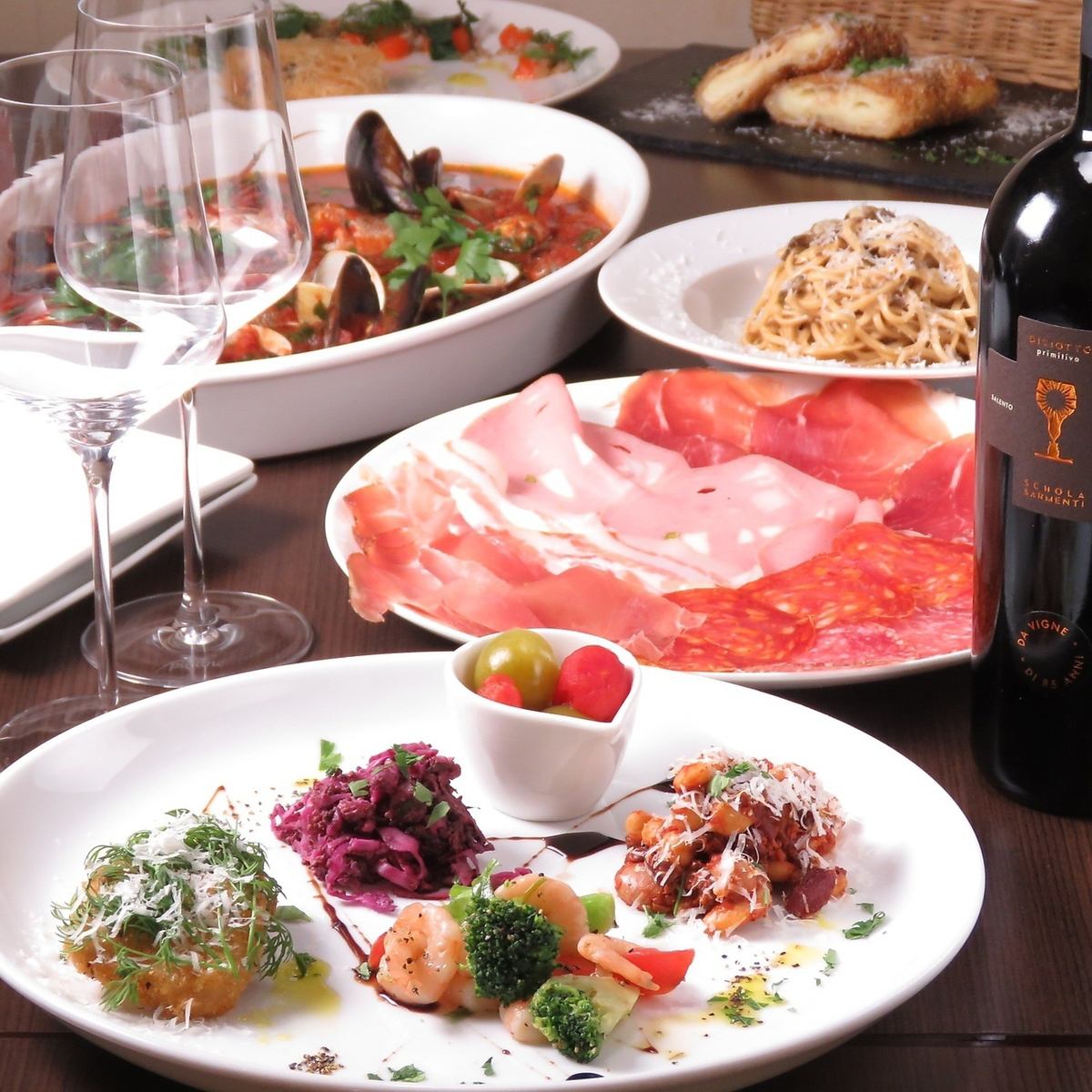 Casual Italian to enjoy side dishes and wine ♪