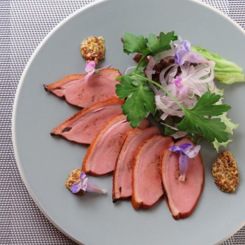 Broiled smoked duck