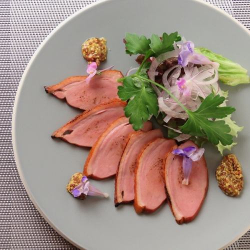 Broiled smoked duck